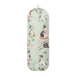 4/$20 NWOT Canvas Cat Print Plastic Bag Storage